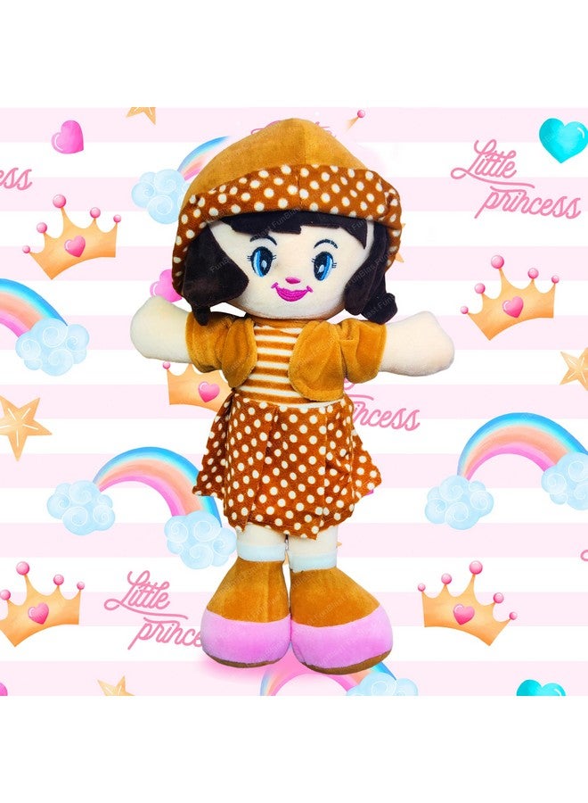 FunBlast Doll for Girls - Soft Dolls for Girls Soft Toys for Baby Girl, Plush Doll, Washable Doll, Birthday Return Gifts for Kids, Stuffed Doll, Toys for Girls (40 cm, Brown) - Image 4
