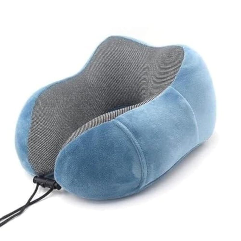 Travel Pillows - 1 Piece U-Shaped Memory Foam Neck Pillows, Soft Slow Rebound Travel Pillow, Solid Cervical Bed Mattresses for Neck Health Care, Fast Shipping (Light Blue, 25 x 13 x 28cm)