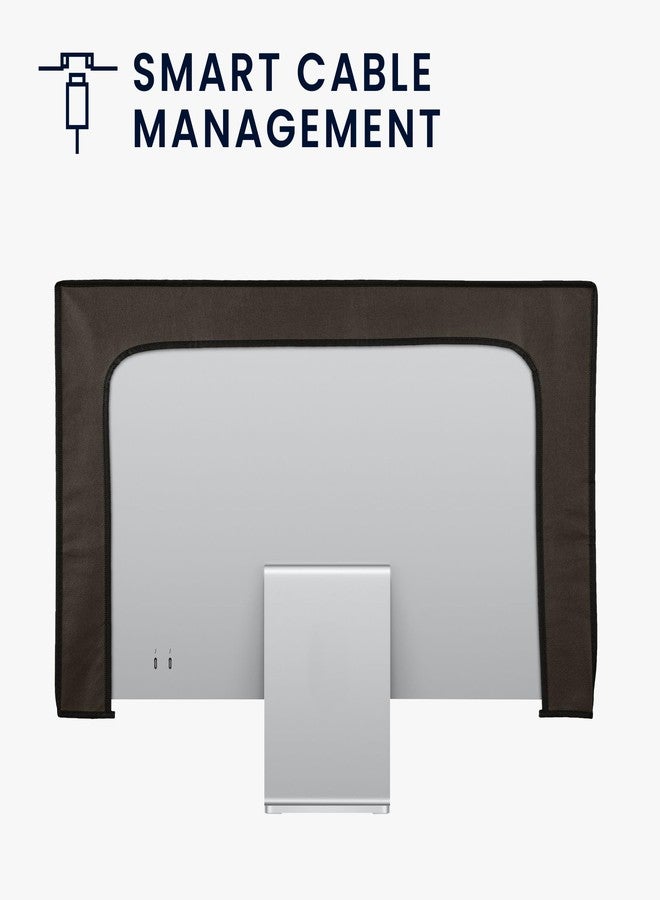kwmobile Monitor Cover Compatible with 34-35" Monitor - Dust Cover Computer Screen Protector - Dark Grey - Image 2