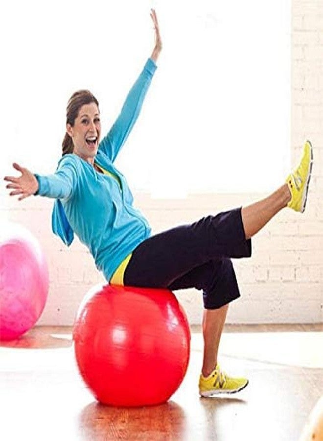 HaRvic Gym Ball for Exercise Anti Burst Exercise Ball for Workout Yoga Ball for Women and Men Swiss Ball for Balance Stability Training Anti-Burst Yoga Exercise Gym Ball with Pump Multicolor (55 CM) - Image 4