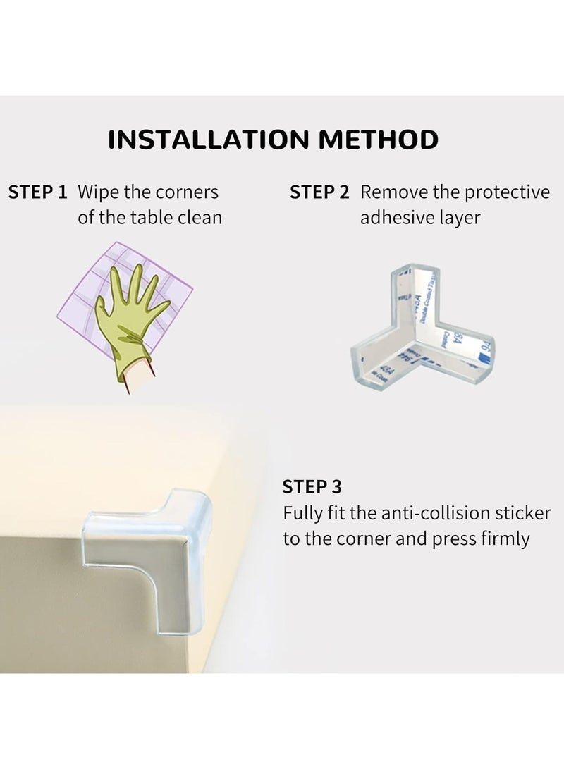 واقيات زوايا (عبوة من ١٢ قطعة) | شكل حرف T | واقيات شفافة | جل لاصق عالي المقاومة، أفضل حماية للأطفال، لمنع إصابات الرأس، وحماية الطاولات والأثاث والزوايا الحادة - Image 3