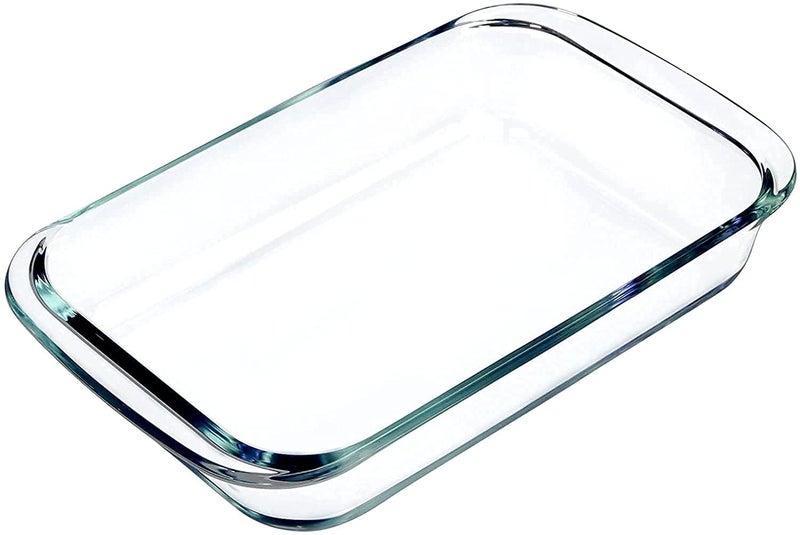 Femora Classic Borosilicate Glass Baking Tray for Kitchen | 1500 ml | Baking Dish | Serving Bowl | Oven & Microwave, Dishwasher and Freezer safe | Rectangle | Transparent | Glass Bowl Container - Image 2