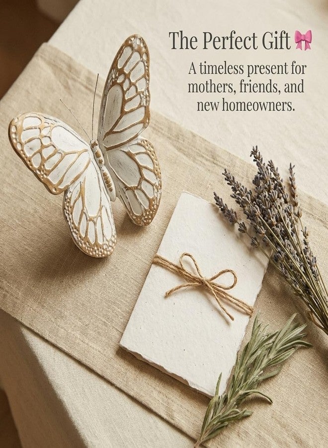 The Bridge Collection 7.5" White Washed Butterfly Figurines - White Home Decor - Butterflies for Cottage, Spring, or Garden Decor - Styles Vary - Image 5