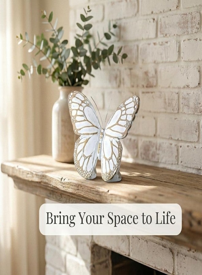 The Bridge Collection 7.5" White Washed Butterfly Figurines - White Home Decor - Butterflies for Cottage, Spring, or Garden Decor - Styles Vary - Image 4