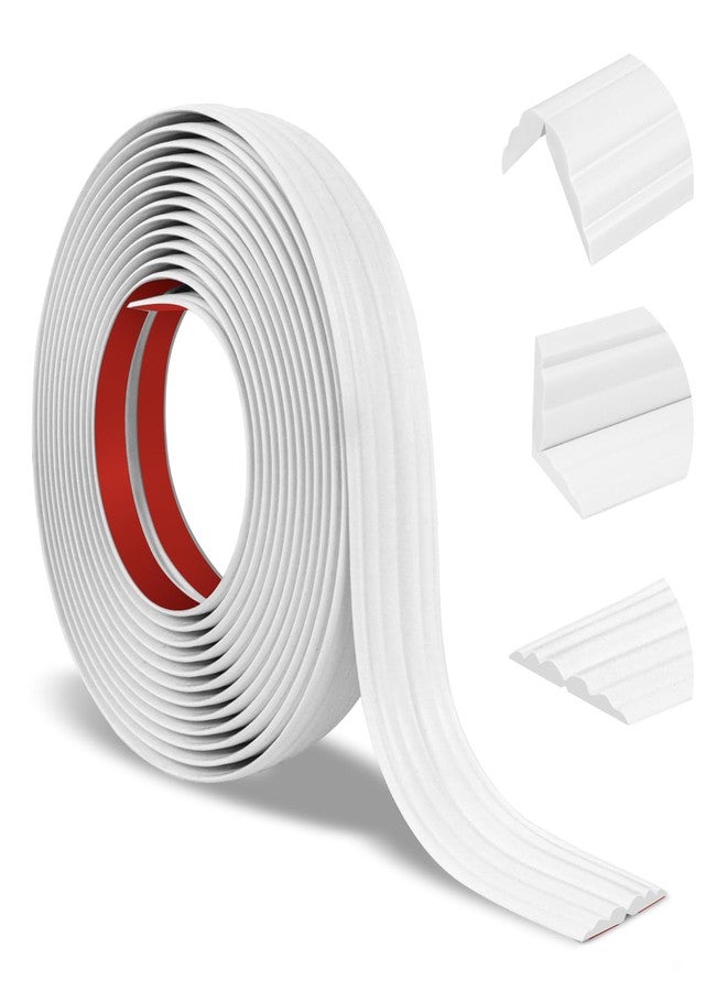 Heonay Wall Corner Protector Peel and Stick Corner Trim Molding Flexible Inside & Outside Wall Edge Guard Self Adhesive Moulding Trim for Edge Use, White, 2.3” W x 10’ L - Image 1