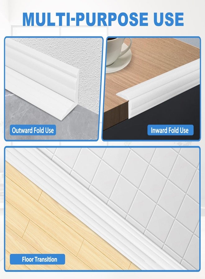 Heonay Wall Corner Protector Peel and Stick Corner Trim Molding Flexible Inside & Outside Wall Edge Guard Self Adhesive Moulding Trim for Edge Use, White, 2.3” W x 10’ L - Image 3