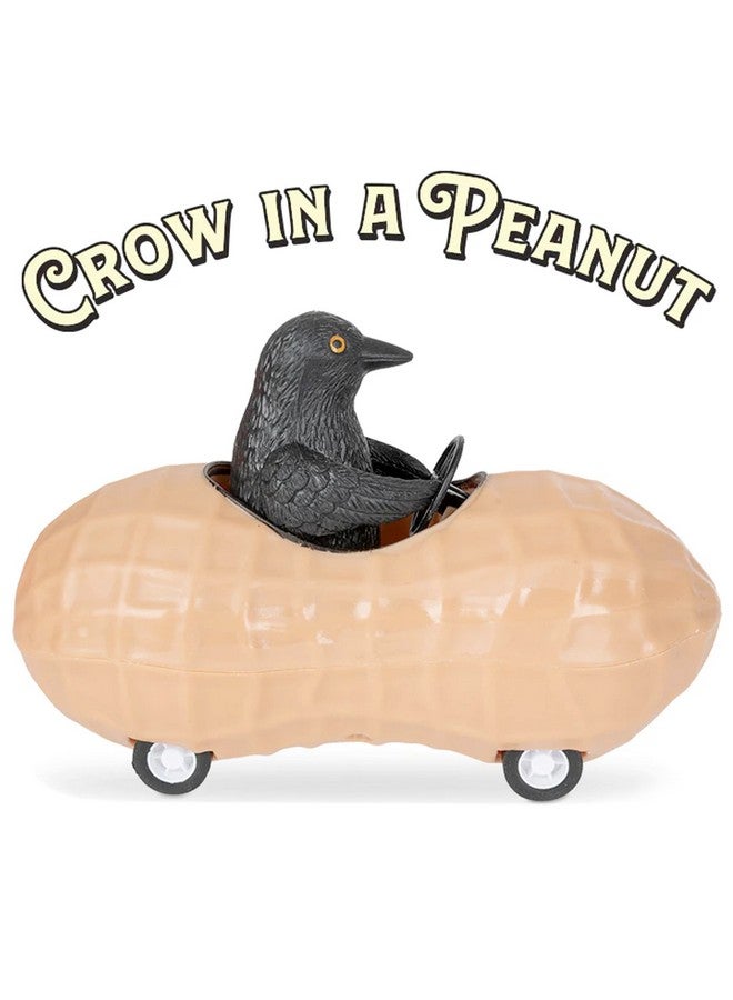 Accoutrements Archie McPhee Black Crow in a Peanut Pull Back Novelty Toy Car: A Nutty Adventure for Corvid Enthusiasts - 5" Soft Vinyl and Plastic Toy - Image 3
