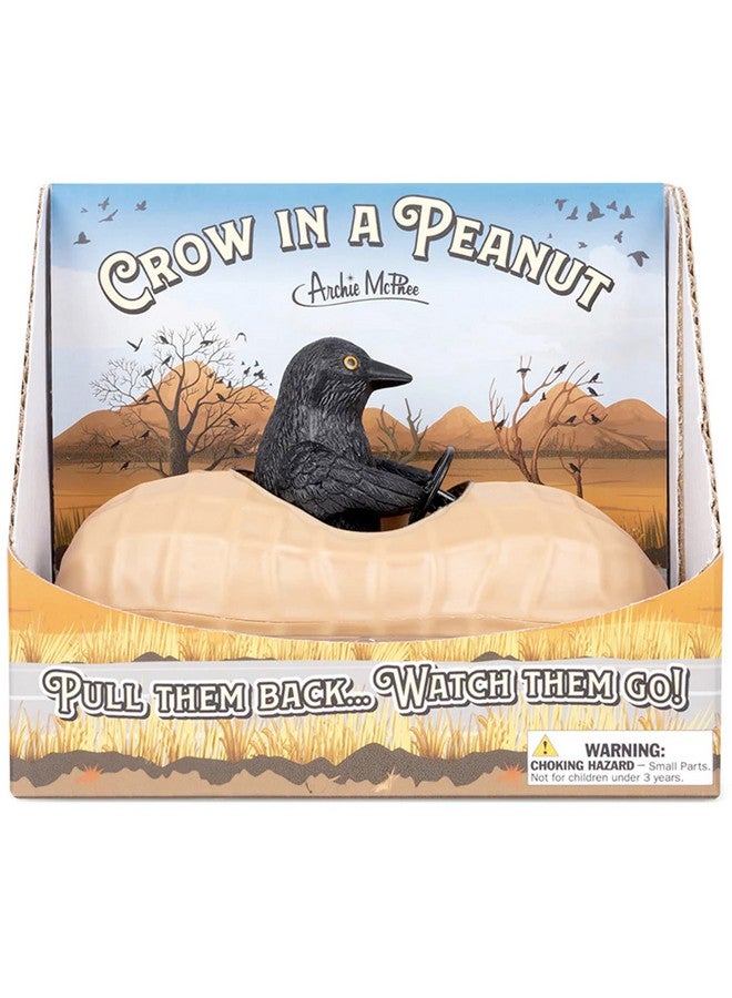 Accoutrements Archie McPhee Black Crow in a Peanut Pull Back Novelty Toy Car: A Nutty Adventure for Corvid Enthusiasts - 5" Soft Vinyl and Plastic Toy - Image 4