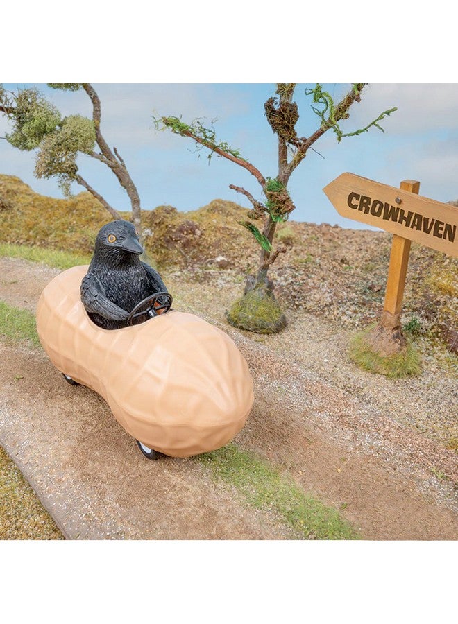 Accoutrements Archie McPhee Black Crow in a Peanut Pull Back Novelty Toy Car: A Nutty Adventure for Corvid Enthusiasts - 5" Soft Vinyl and Plastic Toy - Image 2