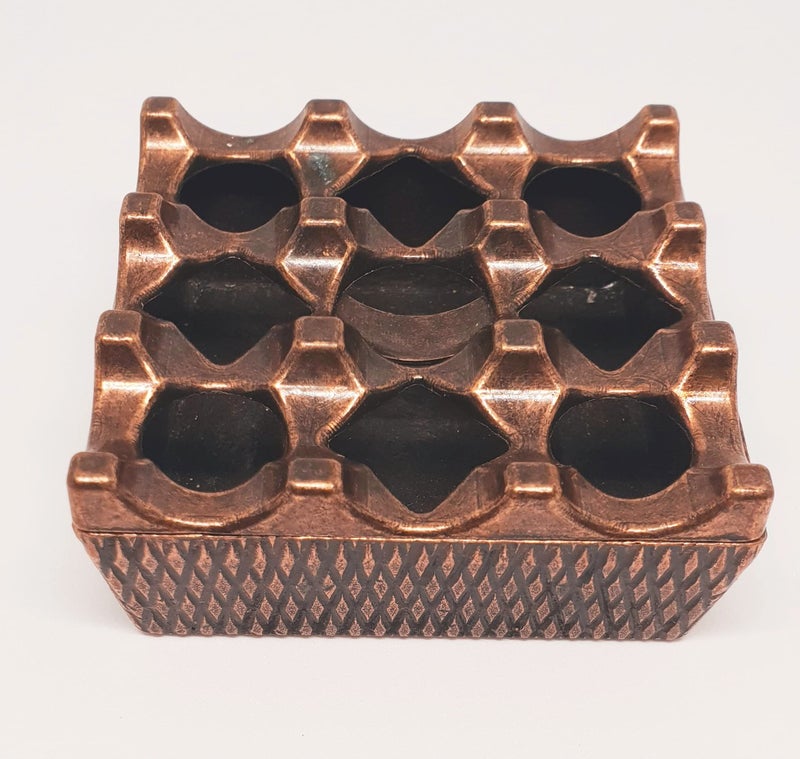 DLK - Modern Design Metal 9 Hollow Grid Cigarette Ashtray - Indoor or Outdoor Cigarette Ashtray - Ash Container for Smoker - Ash tray is Made Grid Lid and as Aluminum Body, Copper - Image 4