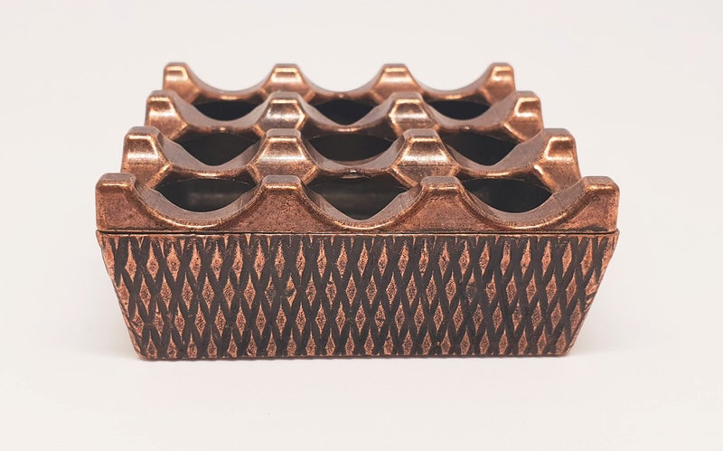 DLK - Modern Design Metal 9 Hollow Grid Cigarette Ashtray - Indoor or Outdoor Cigarette Ashtray - Ash Container for Smoker - Ash tray is Made Grid Lid and as Aluminum Body, Copper - Image 5