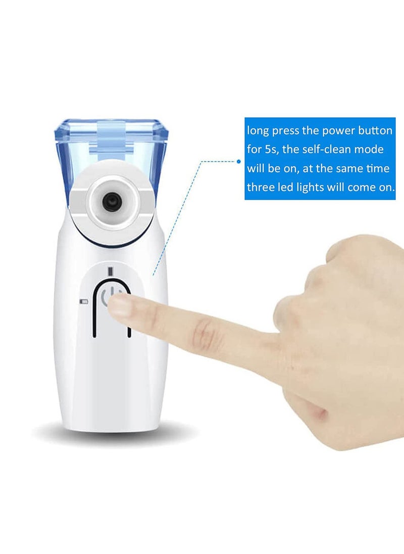 LOVNOV - Portable Nebulizer - Ultrasonic Mesh Nebulizer Cool Mist Steam Inhaler for Moisture, USB/Battery Operated Mini Nebulizer Machine for Home Office Travel Use - Image 1