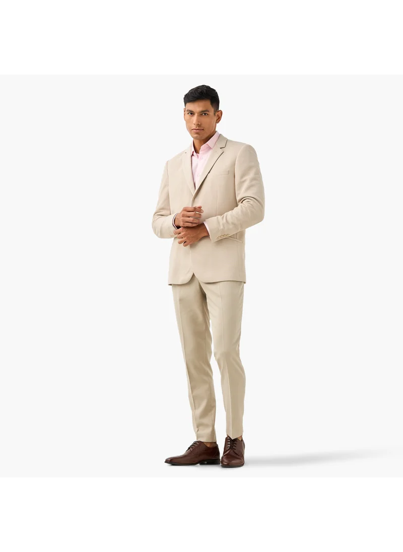 Iconic Iconic Textured Blazer with Button Closure and Front Pocket