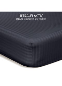 Hotel Linen Klub Hotel Linen Klub  Reversible Down Alternative Comforter  Set -Ultra Soft Brushed Stripe Microfiber Fabric, 200GSM Soft Fibersheet Filling, Size :Double 220 x 240cm , Color: Charcoal & Lt. Grey  - Image 5