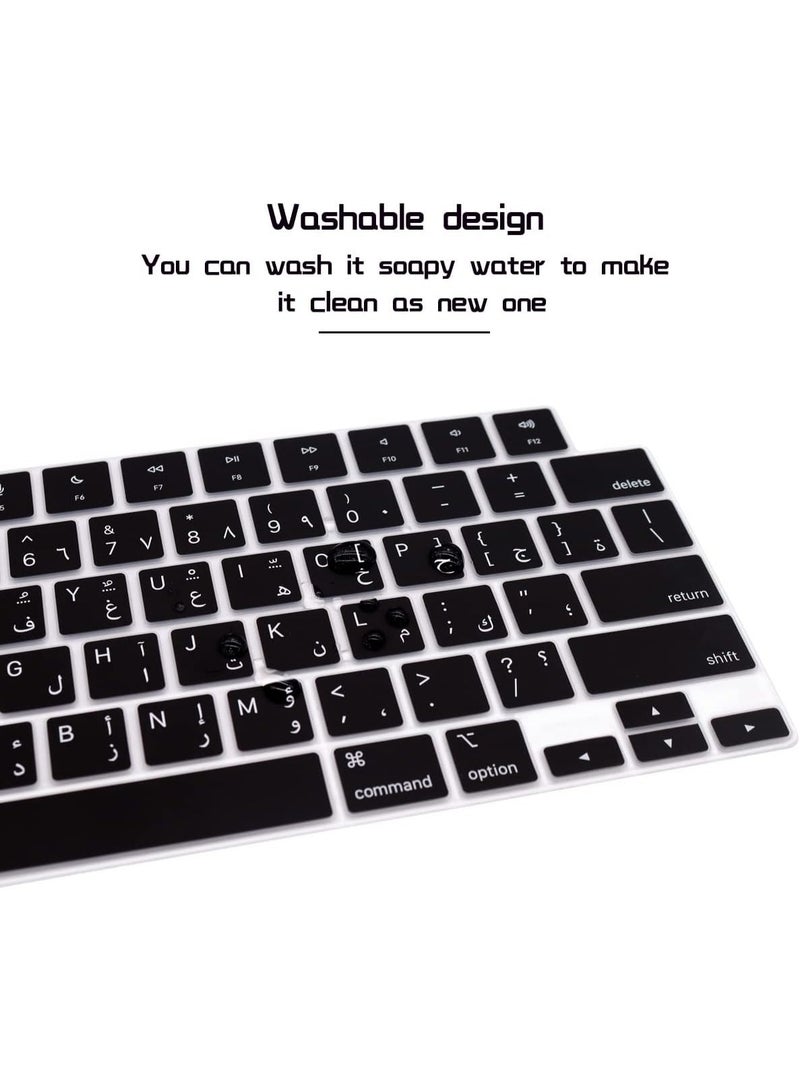Arabic Language Silicone Keyboard Cover for MacBook Air 13.6" & 15" (2025–2022 M4/M3/M2 Models) and MacBook Pro 14" & 16.2" (2024–2021 M4/M3/M2/M1 Pro/Max) — Ultra-Thin Washable Protective Arabic + English Layout Skin (Models A3240/A3241/A3113/A3114/A2681/A2941) - Image 3