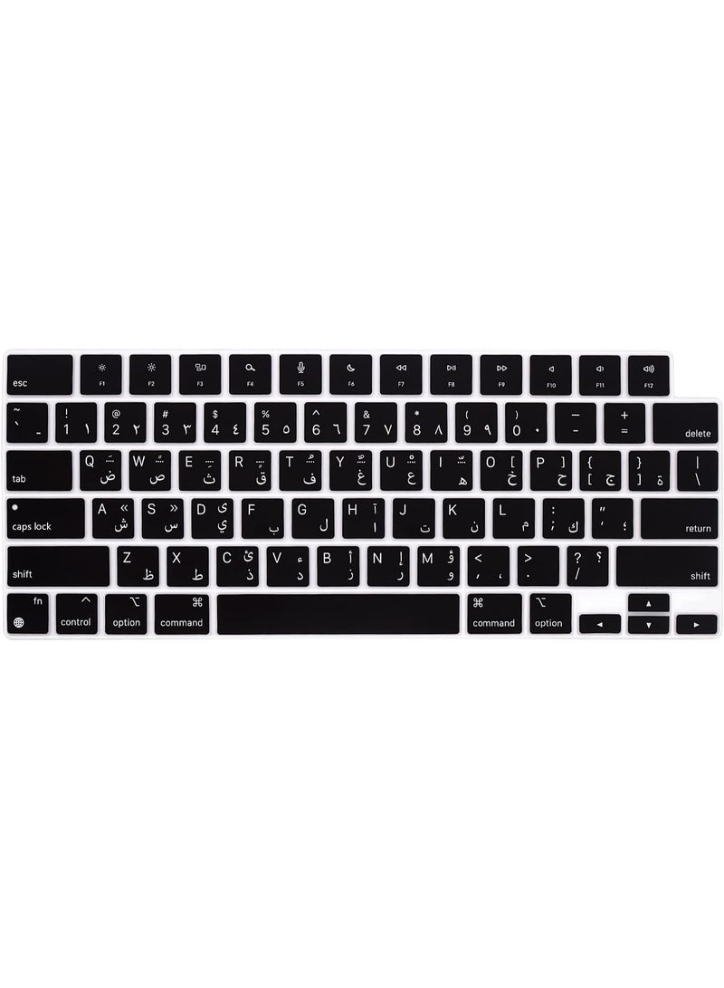 Arabic Language Silicone Keyboard Cover for MacBook Air 13.6" & 15" (2025–2022 M4/M3/M2 Models) and MacBook Pro 14" & 16.2" (2024–2021 M4/M3/M2/M1 Pro/Max) — Ultra-Thin Washable Protective Arabic + English Layout Skin (Models A3240/A3241/A3113/A3114/A2681/A2941) - Image 1