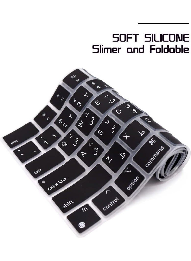 Arabic Language Silicone Keyboard Cover for MacBook Air 13.6" & 15" (2025–2022 M4/M3/M2 Models) and MacBook Pro 14" & 16.2" (2024–2021 M4/M3/M2/M1 Pro/Max) — Ultra-Thin Washable Protective Arabic + English Layout Skin (Models A3240/A3241/A3113/A3114/A2681/A2941) - Image 4