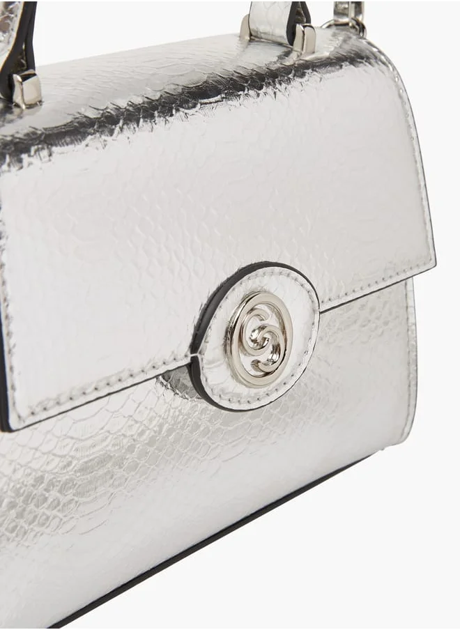 Celeste Women's Embossed Satchel Bag with Detachable Strap and Top Handle Ramadan Collection