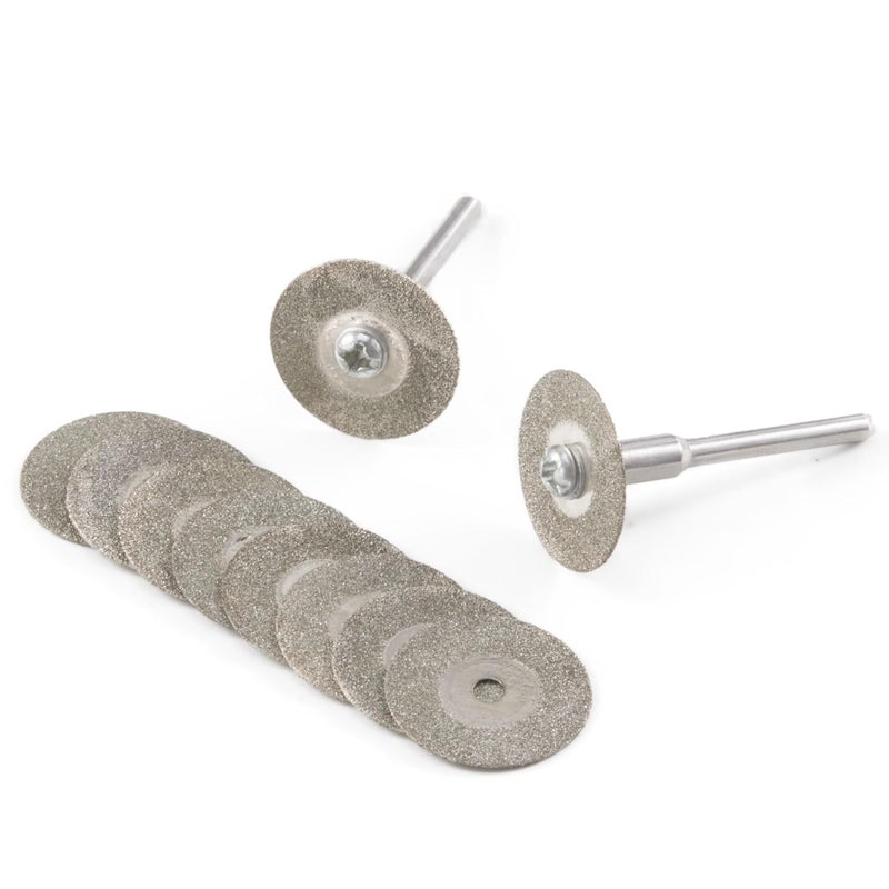 Jingling Diamond Cutting Wheels 20mm 3/4" inch Cut Off Wheel Metal Cutting Discs Jewelers Saw Rotary w/Mandrel for Dremel Tool Accessories Pack of 10Pcs - Image 1