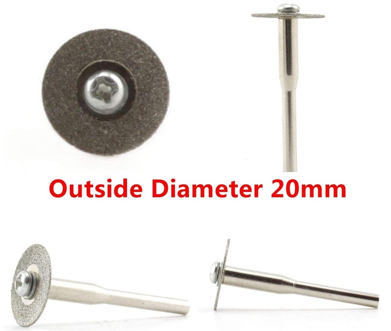Jingling Diamond Cutting Wheels 20mm 3/4" inch Cut Off Wheel Metal Cutting Discs Jewelers Saw Rotary w/Mandrel for Dremel Tool Accessories Pack of 10Pcs - Image 2