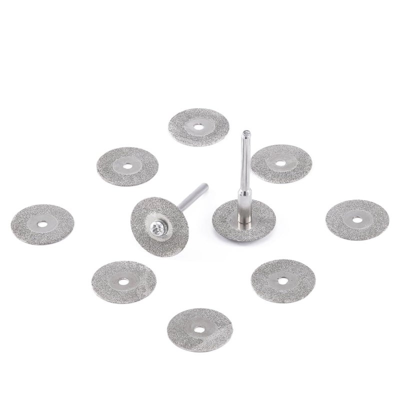 Jingling Diamond Cutting Wheels 20mm 3/4" inch Cut Off Wheel Metal Cutting Discs Jewelers Saw Rotary w/Mandrel for Dremel Tool Accessories Pack of 10Pcs - Image 3