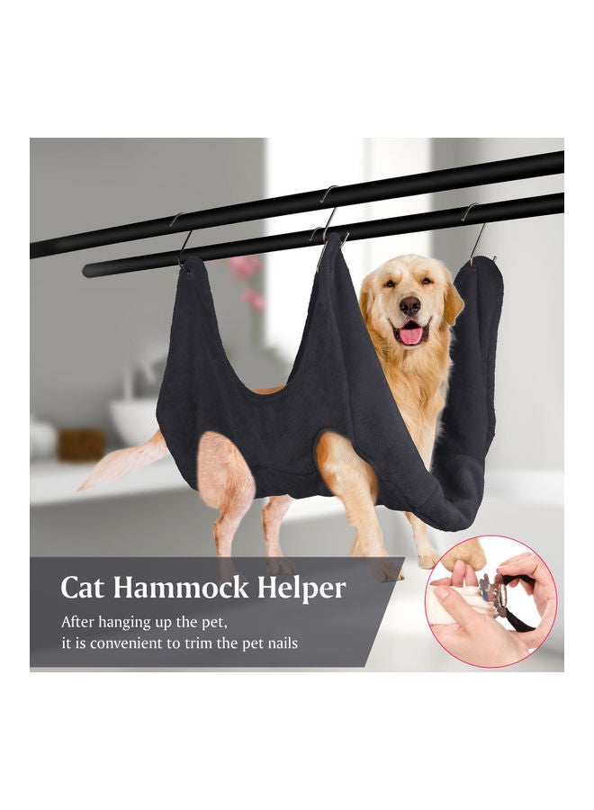 NIBEMINENT 2 In 1 Dog Grooming Hammock Black - Image 3