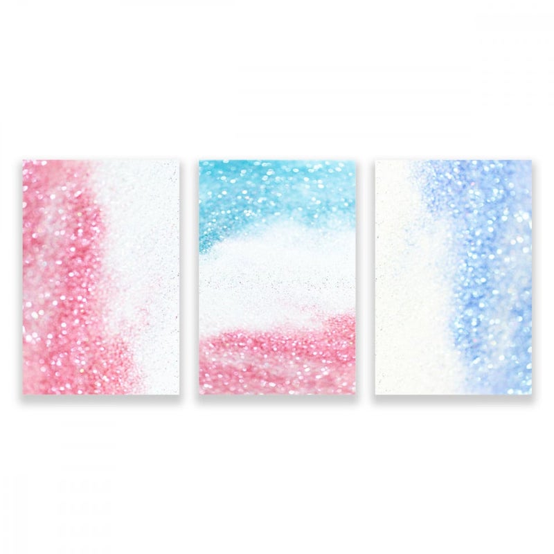 Marktna Three modern canvas paintings with an abstract design and a hollow frame, measuring (120×60), three pieces - Image 1