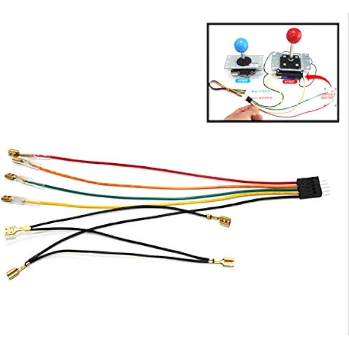rayihni ARCADE FIGHTING JOYSTICK CABLE 8 PINS TRANSFER TO 5 PINS WIRES PARTS USB ENCODER CONTROLLER NEW - Image 1