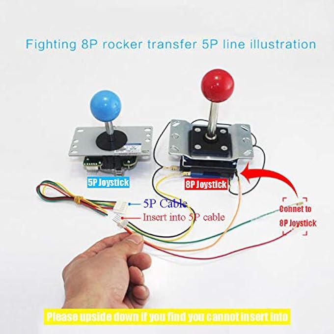rayihni ARCADE FIGHTING JOYSTICK CABLE 8 PINS TRANSFER TO 5 PINS WIRES PARTS USB ENCODER CONTROLLER NEW - Image 2