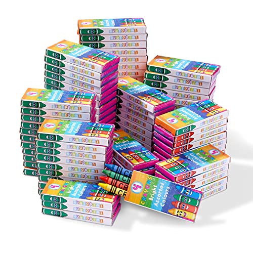 THE TWIDDLERS 144 Boxes of 4 Packs Mini Crayons in Bulk (Total 576) - School & Classroom Kids Coloring Activity, Crayon Party Favors for Kids & Toddlers, Goodie Party Bag Fillers, Restaurants - Image 1