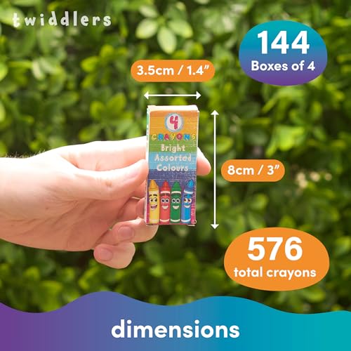 THE TWIDDLERS 144 Boxes of 4 Packs Mini Crayons in Bulk (Total 576) - School & Classroom Kids Coloring Activity, Crayon Party Favors for Kids & Toddlers, Goodie Party Bag Fillers, Restaurants - Image 3