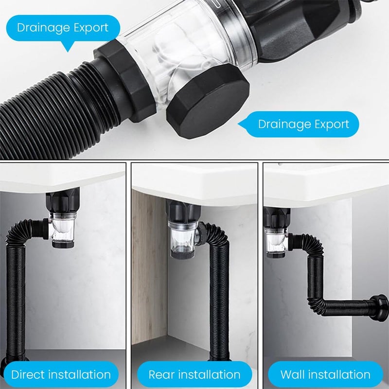 MVM Enterprise Retractable Sink Water Drain Pipe Sink Drain Pipe Expandable Pipe P Trap Flexible Sink Drain Pipe Flexible Sink Drain Tubing for AntiOdor Bathroom Kitchen Sink Drain Garbage Disposal - Image 5