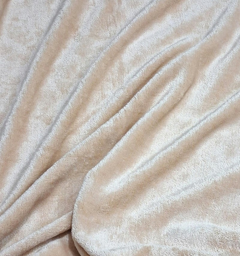 CHANDRAVATI Plush Reversible Dohar Blanket | Lightweight 200 GSM Summer Blanket for Single Bed | Soft Cozy Bedding for Sofa, Couch, Travel & Camping | Beige Color, Single - Image 2
