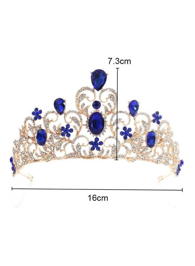 NIBEMINENT Crystal Wedding Crown Bride Headband Accessories Hair Jewelry Ornaments Gold/White - Image 2
