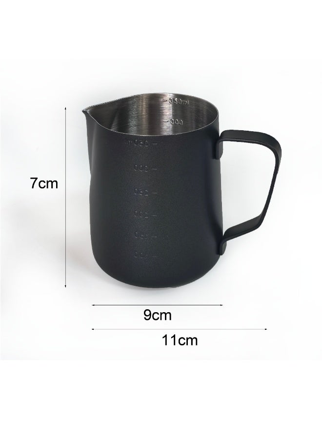 إبريق رغوة الحليب 350 مل إبريق رغوة من الفولاذ المقاوم للصدأ إبريق تبخير الإسبريسو كوب رغوة القهوة - Image 3