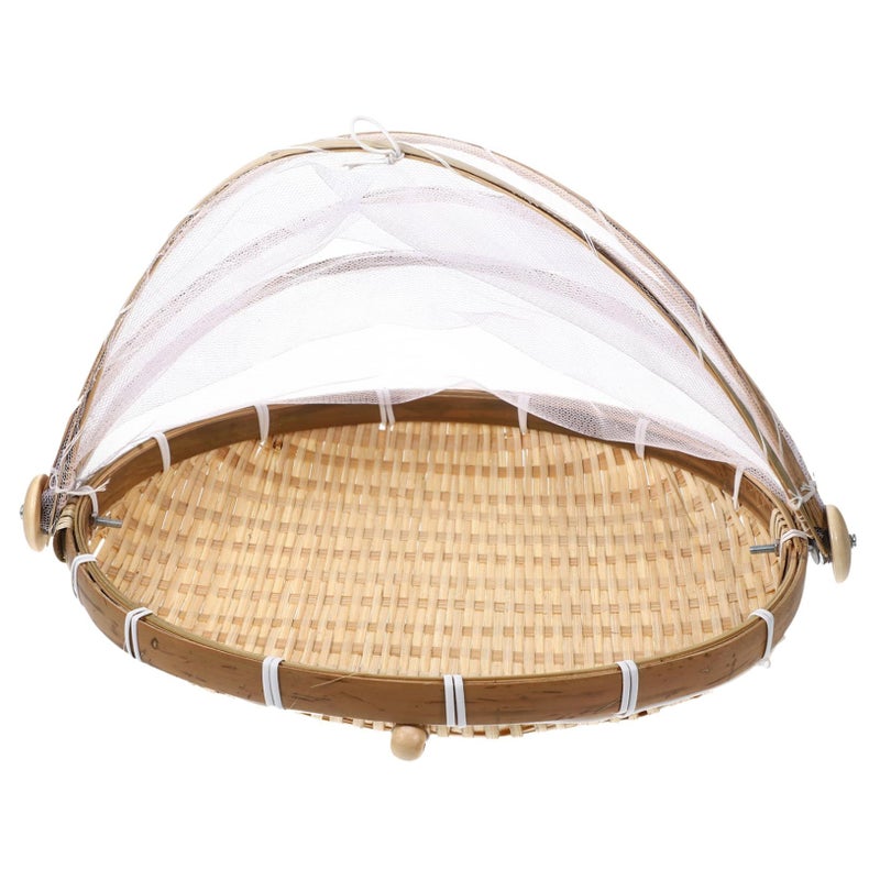 Wicker Picnic Basket With Lid Storage Bowl For BBQ Fruit Bread - Image 2