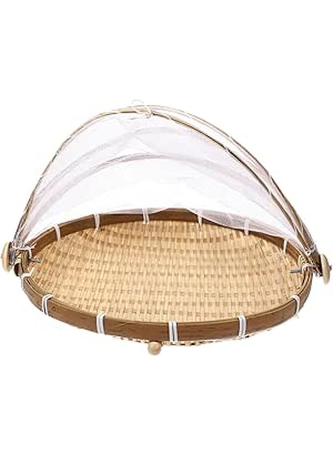 Wicker Picnic Basket With Lid Storage Bowl For BBQ Fruit Bread - Image 1