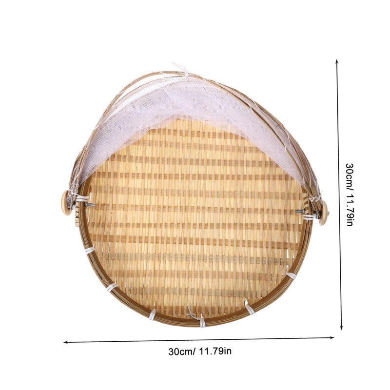 Wicker Picnic Basket With Lid Storage Bowl For BBQ Fruit Bread - Image 3