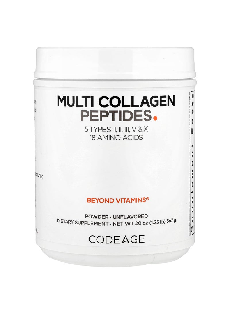 Codeage Multi Collagen Peptides Powder, Unflavored, 20 oz (567 g)