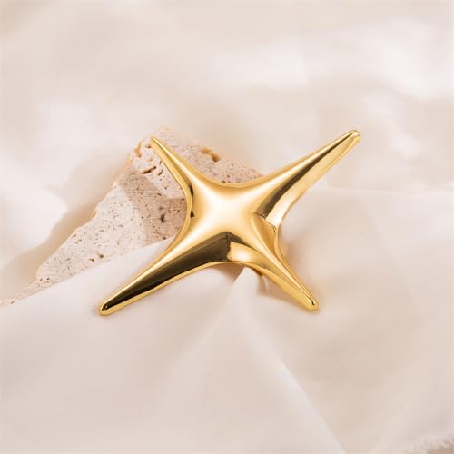 Dtja Star Brooch Pin for Women Men Polished Stainless Steel Fashion Simple Brooches Lapel Pins Unique Hat Bag Dress Accessories Christmas Festival Holiday Birthday Party Jewelry Unisex Gift - Image 4