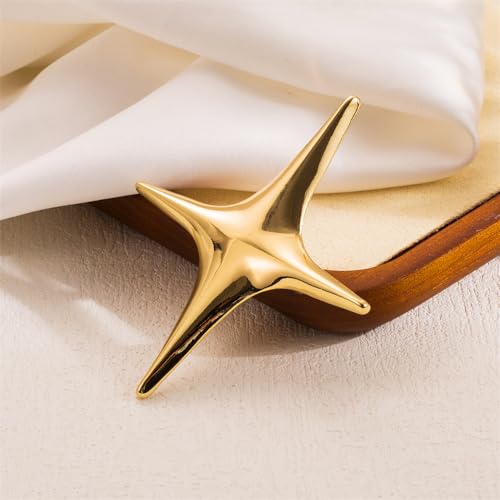 Dtja Star Brooch Pin for Women Men Polished Stainless Steel Fashion Simple Brooches Lapel Pins Unique Hat Bag Dress Accessories Christmas Festival Holiday Birthday Party Jewelry Unisex Gift - Image 3