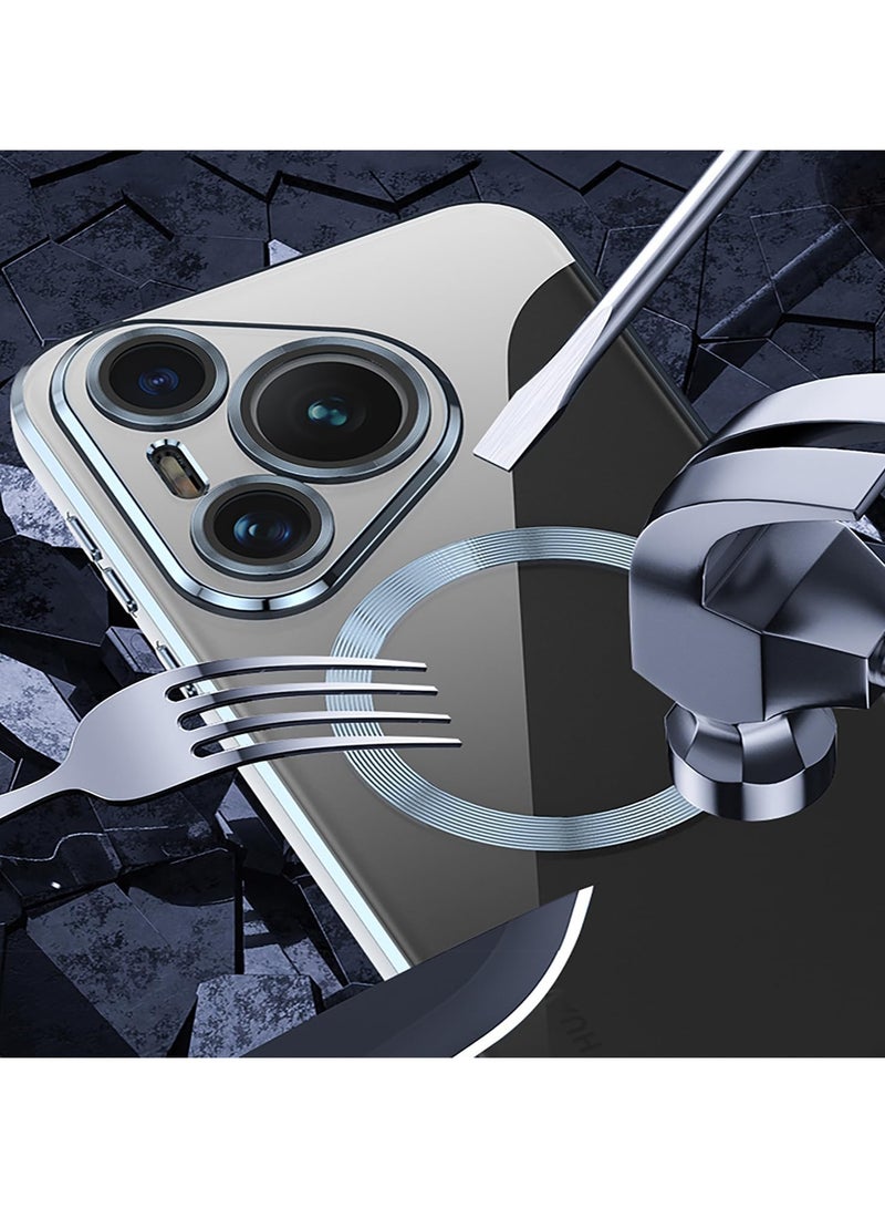 general 【 HUAWEI Pura 70 Ultra 】 Case - 【 Magnetic Ring 】 Crystal Clear 【 Electroplated Metallic 】 Silicone Soft TPU 【 Shock Protection 】 Glass Lens Bay - Image 4