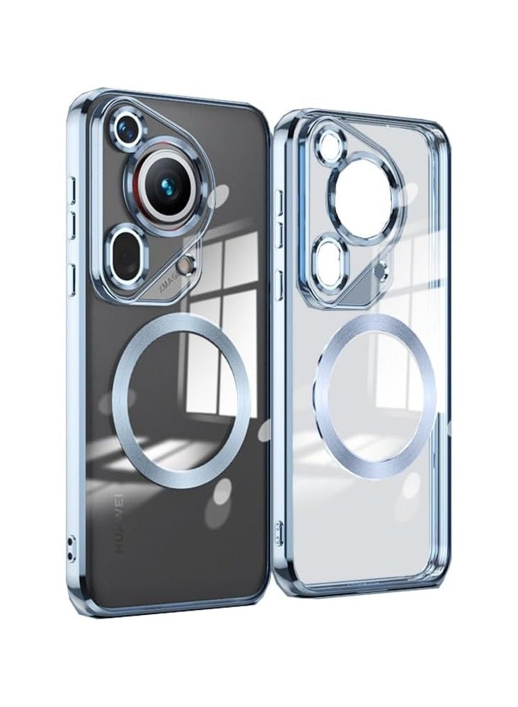general 【 HUAWEI Pura 70 Ultra 】 Case - 【 Magnetic Ring 】 Crystal Clear 【 Electroplated Metallic 】 Silicone Soft TPU 【 Shock Protection 】 Glass Lens Bay - Image 1