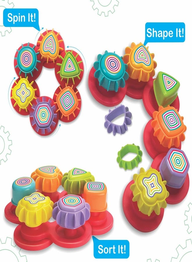 Toymate Spinning Joy - A Shape ‘N’ Spin Gear Sorter. A Developmental Activity Toy for Kids Ages 2-4+. Toddlers Sortering Game with Multiple Colors and Shapes. - Image 3