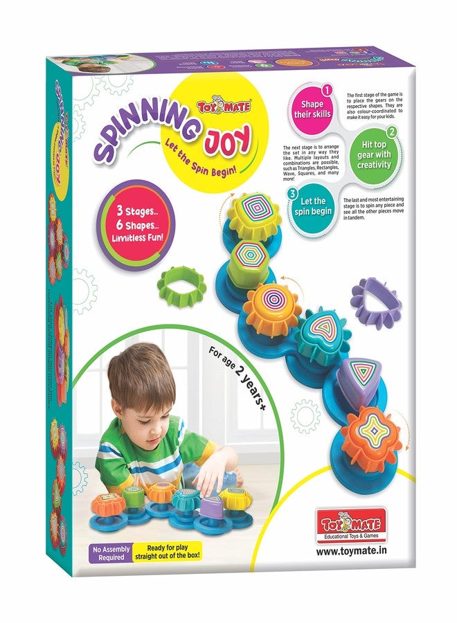 Toymate Spinning Joy - A Shape ‘N’ Spin Gear Sorter. A Developmental Activity Toy for Kids Ages 2-4+. Toddlers Sortering Game with Multiple Colors and Shapes. - Image 1