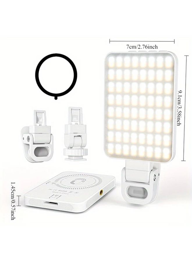 ضوء حلقة LED أسود قابل لإعادة الشحن مرفاق مغناطيسي USB 2000 ملي أمبير 3 أوضاع للهاتف - Image 2