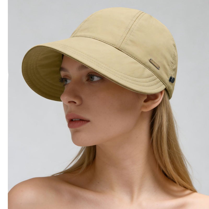 huablo]UPF 50+Womens Sun Hat Wide Brim Hat UV Protection Hiking Fishing Hats Adjustable Ponytail Packable Sun Cap Khaki - Image 5