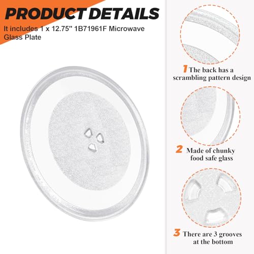 Beaquicy 12.75" Microwave Glass Turntable Fit for GE, LG, Kenmore, Sears Microwave Glass Tray, 12 3/4 inch Microwave Glass Plate Replace WB49X10129 1B71961F 1B71961H 507049 WB49X10074 3390W1A027A by Beaquicy - Image 2