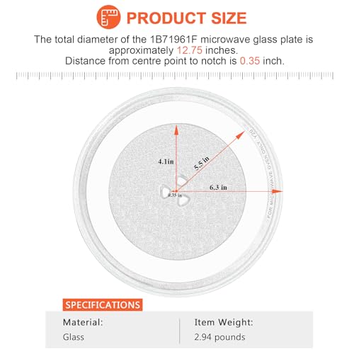 Beaquicy 12.75" Microwave Glass Turntable Fit for GE, LG, Kenmore, Sears Microwave Glass Tray, 12 3/4 inch Microwave Glass Plate Replace WB49X10129 1B71961F 1B71961H 507049 WB49X10074 3390W1A027A by Beaquicy - Image 5