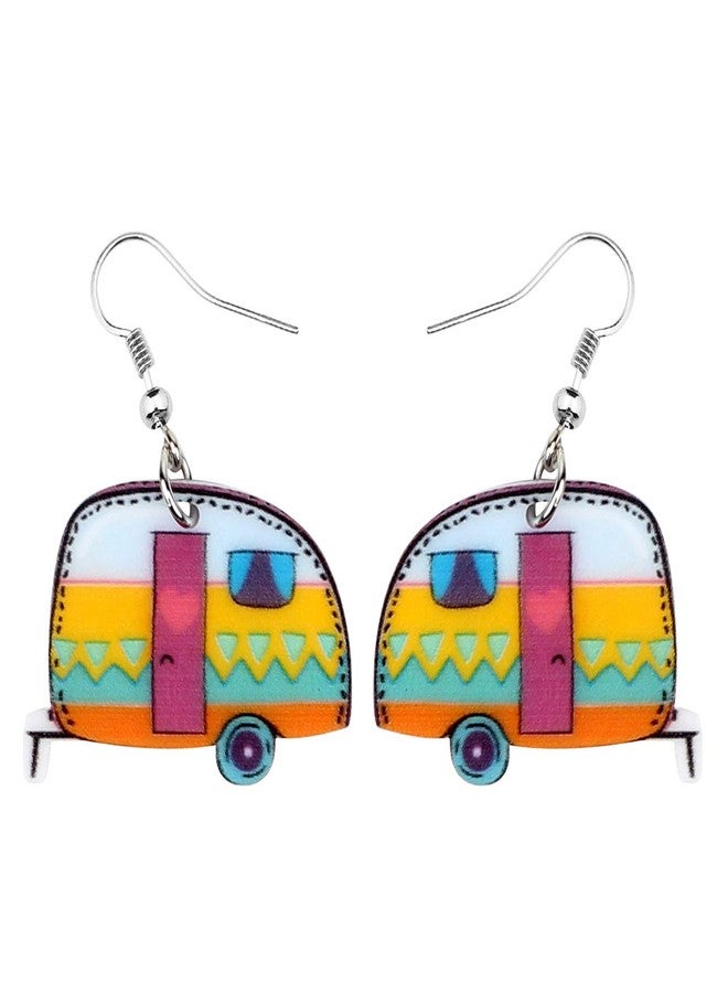 Bonsny Acrylic Drop Dangle Cartoon Funny Camper Van's Camping Car Earrings Jewelry For Women - Image 1